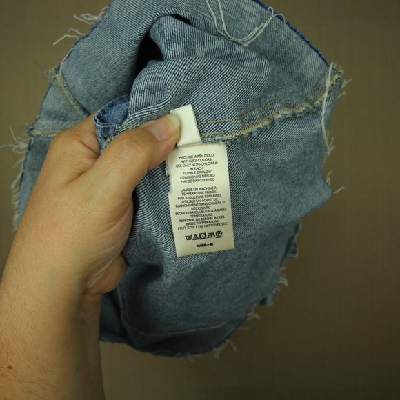 Free People East Of Eden Denim Mini Skirt Women's 28 Belted Paperbag Waist NWT - Picture 5 of 9